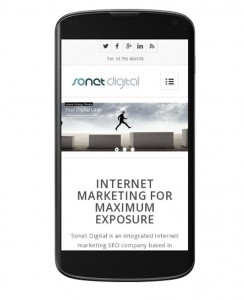 Sonet Digital website on a mobile device