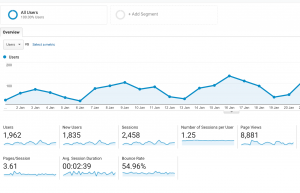 Google Analytics audience overview